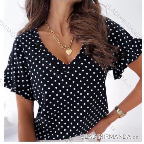 T-Shirt Kurzarm Frauen (UNI S / L) ITALIENISCHE MODE IMK20128