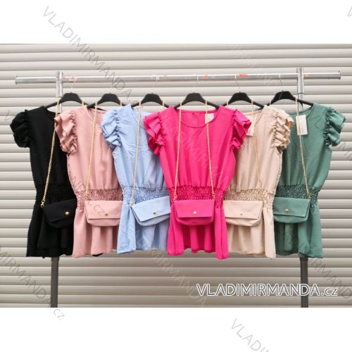 Kleid mit 3/4 Ärmeltasche für Damen (uni sl) ITALIAN Fashion IM3181746