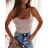 Damen Body Tank Top auf Kleiderbügeln (Uni s / m) ITALIAN FASHION IMM20625 weiß S / M eine Größe