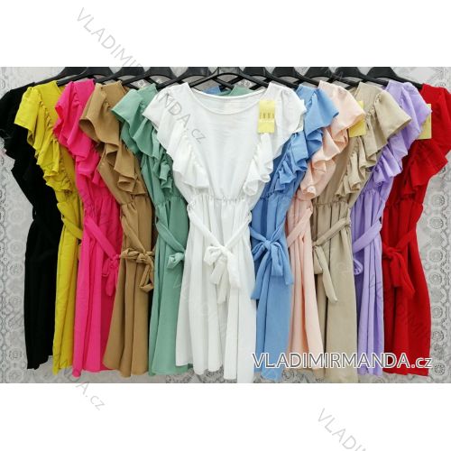 Kleid mit 3/4 Ärmeltasche für Damen (uni sl) ITALIAN Fashion IMWD20527