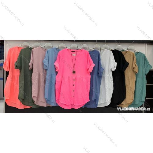 Kleid mit 3/4 Ärmeltasche für Damen (uni sl) ITALIAN Fashion IM3181746