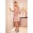 296-7 VICTORIA Trapezkleid - Velours - Dirty Pink