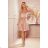 296-7 VICTORIA Trapezkleid - Velours - Dirty Pink