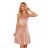 296-7 VICTORIA Trapezkleid - Velours - Dirty Pink