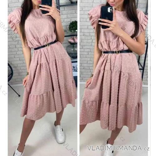 Kleid mit 3/4 Ärmeltasche für Damen (uni sl) ITALIAN Fashion IMWD20527
