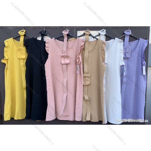 Kleid mit 3/4 Ärmeltasche für Damen (uni sl) ITALIAN Fashion IMWD20527