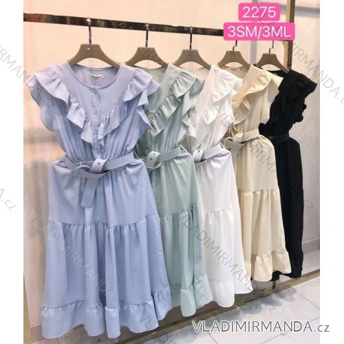 Kleid mit 3/4 Ärmeltasche für Damen (uni sl) ITALIAN Fashion IM3181746