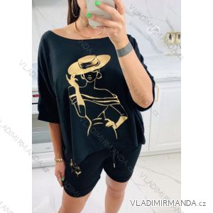 Set Hoodie Langarm und Jogginghose 3/4 kurze Frauen (UNI S / L) TURKISH FASHION IMK20141