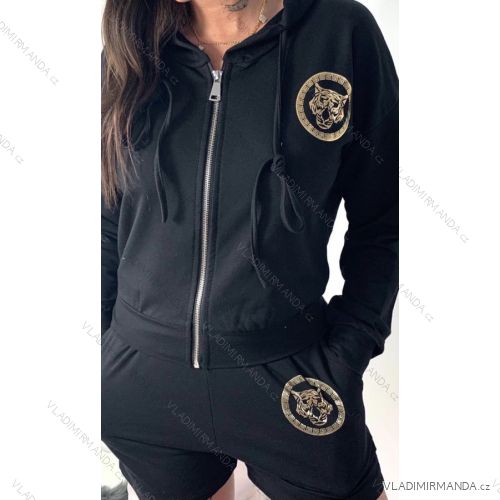 Set Hoodie Langarm und Jogginghose 3/4 kurze Frauen (UNI S / L) TURKISH FASHION IMK20141