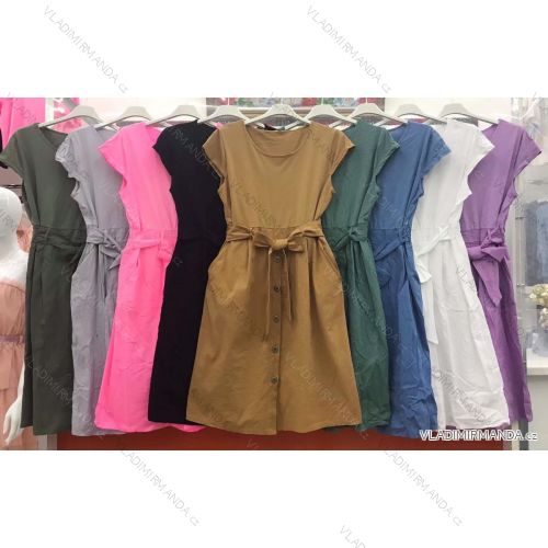 Kleid mit 3/4 Ärmeltasche für Damen (uni sl) ITALIAN Fashion IMWD20527