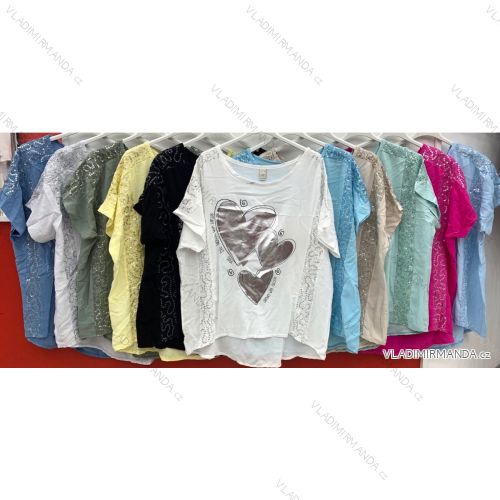 T-Shirt Kurzarm Frauen (UNI S / L) ITALIENISCHE MODE IMK20128