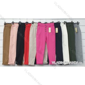 Kalhoty elegantní dlouhé s páskem dámské (S-XL) ITALSKÁ MÓDA IMWA20882
