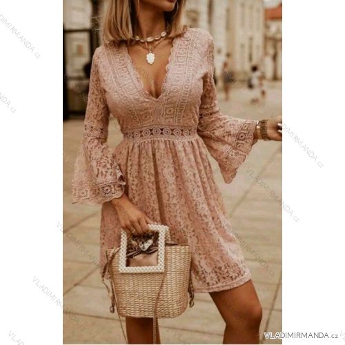 Kleid mit 3/4 Ärmeltasche für Damen (uni sl) ITALIAN Fashion IM3181746