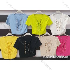 T-Shirt Kurzarm Frauen (S / M ONE SIZE) ITALIENISCHE MODE IMWA21017