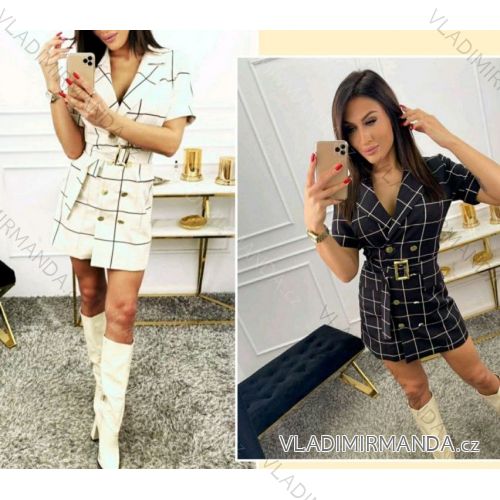 Kleid mit Knöpfen und geknöpften Damen (uni s-m) ITALIAN FASHION IM2203948