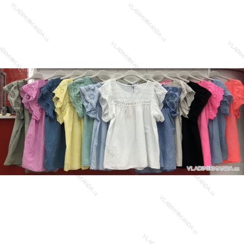 T-Shirt Kurzarm Frauen (UNI S / L) ITALIENISCHE MODE IMK20128