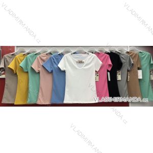 T-Shirt Kurzarm Frauen (UNI S / L) ITALIENISCHE MODE IMK20128