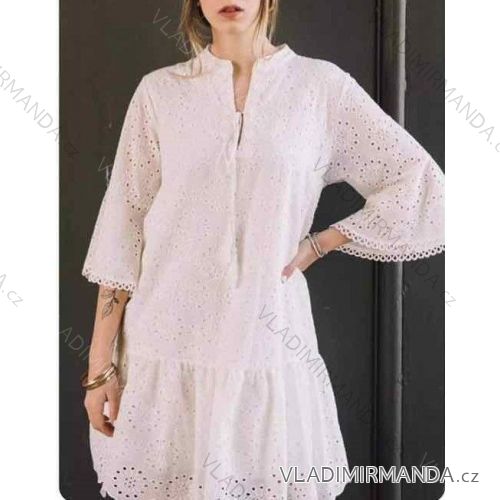 Kleid mit 3/4 Ärmeltasche für Damen (uni sl) ITALIAN Fashion IMWD20527