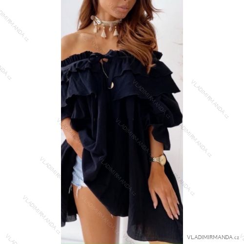 Kleid mit 3/4 Ärmeltasche für Damen (uni sl) ITALIAN Fashion IM3181746