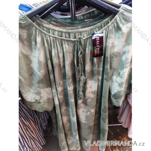 Kleid Kurzarm langen Sommerstreifen Damen (uni sl) ITALIENISCHE MODA IM718227