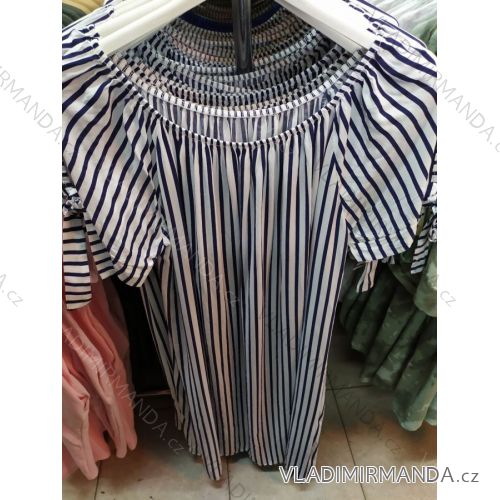 Kleid Kurzarm langen Sommerstreifen Damen (uni sl) ITALIENISCHE MODA IM718227