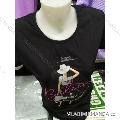 T-Shirt Kurzarm mit Spitze Frauen (Uni s / m) TURKISH FASHION TM920024