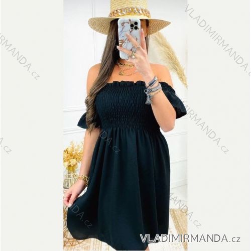 Kleid mit 3/4 Ärmeltasche für Damen (uni sl) ITALIAN Fashion IMWD20527