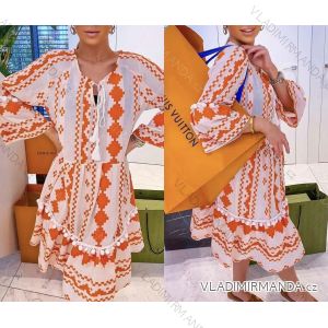 Kleid mit 3/4 Ärmeltasche für Damen (uni sl) ITALIAN Fashion IMWD20529