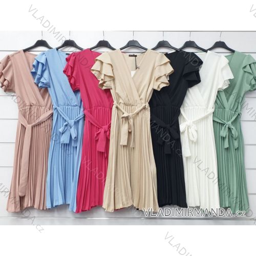 Kleid mit 3/4 Ärmeltasche für Damen (uni sl) ITALIAN Fashion IMWD20527