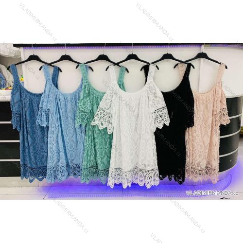 Kleid mit 3/4 Ärmeltasche für Damen (uni sl) ITALIAN Fashion IMWD20527
