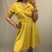 Elegantes kurzärmeliges Damenkleid (uni s-m) ITALIAN FASHION IM920148