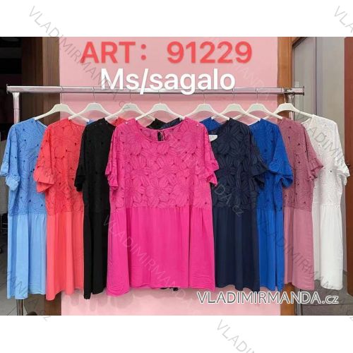 Damen Kurzarmtunika (uni xL / 2XL) TURKISH FASHION TM9200691