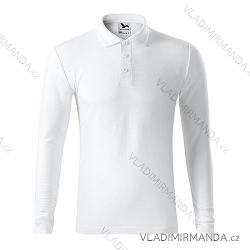 Pique Polo LS Polo Shirt Weiß Mit ADR-2210013
