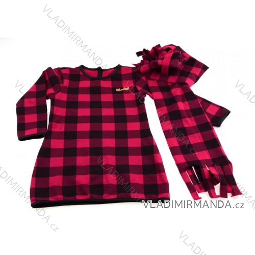 Kleid mit Schal Langarm Babymädchen (4-14 Jahre) TÜRKEI PRODUKTION 11-I0788