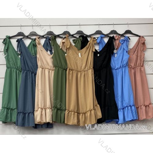 Kleid mit 3/4 Ärmeltasche für Damen (uni sl) ITALIAN Fashion IMWD20527