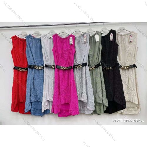Kleid mit 3/4 Ärmeltasche für Damen (uni sl) ITALIAN Fashion IMWD20527