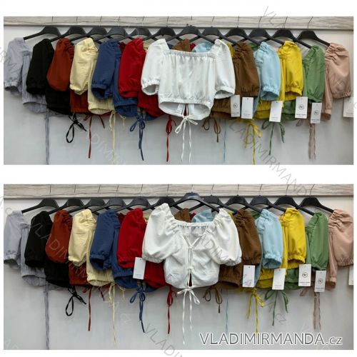 Tričko elegantní dlouhý rukáv dámské (UNI S/M) ITALSKÁ MÓDA IMM20954