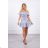 Kleid mit nackten Schultern in Minzblüten