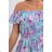 Kleid mit nackten Schultern in Minzblüten