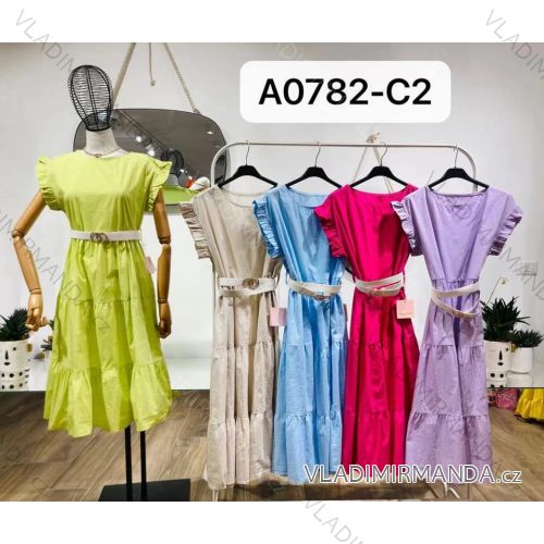 Langes Sommer Damenkleid (uni s-m) ITALIAN FASHION IMM20119