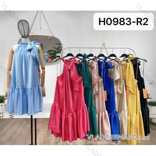 Langes Sommer Damenkleid (uni s-m) ITALIAN FASHION IMM20119