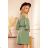 292-6 MARINA dünnes Kleid mit Ausschnitt - olivfarben