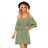 292-6 MARINA dünnes Kleid mit Ausschnitt - olivfarben