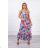 Violettes Kleid mit Blattmotiv