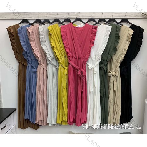 Kleid mit 3/4 Ärmeltasche für Damen (uni sl) ITALIAN Fashion IMWD20527