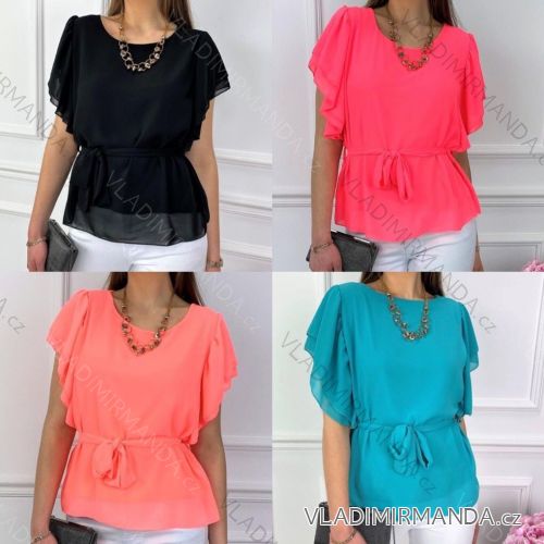 T-Shirt Kurzarm Frauen (UNI S / L) ITALIENISCHE MODE IMK20128