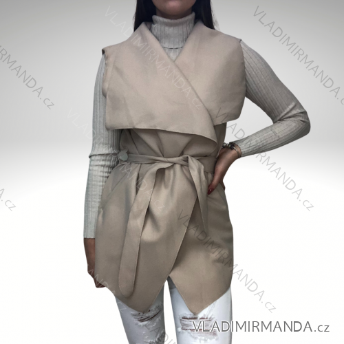 Ärmellose Jacke, kurze Ärmel (uni sl) ITALIAN Fashion IMC17325 světle béžová S/L one size