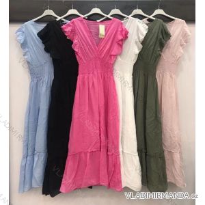 Kleid mit 3/4 Ärmeltasche für Damen (uni sl) ITALIAN Fashion IMWD20527