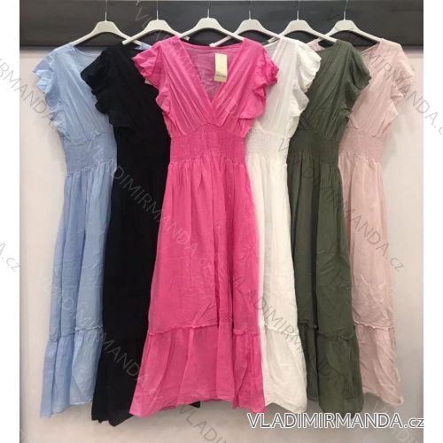 Kleid mit 3/4 Ärmeltasche für Damen (uni sl) ITALIAN Fashion IMWD20527