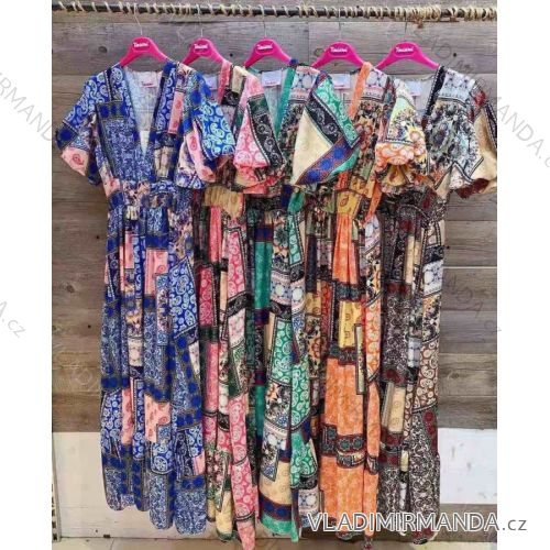 Elegantes kurzärmeliges Damenkleid (uni s-m) ITALIAN FASHION IM920148